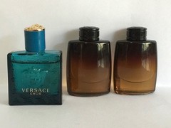 2 Mont Blanc Legend Night Mini & 1 Versace Eros Mini .17oz NEW Authentic Travel
