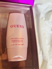 GUESS 4 pc Gift Set Shimmering Body Lotion 2 Perfumes with Body Wash