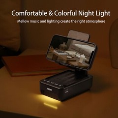 Compact Bluetooth Speaker & Phone Stand with LED Lights – Unique Gadgets for Him