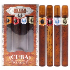 Cuba Men 4 Pc Gift Set Gold Blue Red Orange EDT
