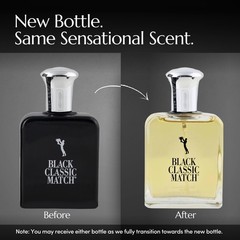 PB ParfumsBelcam Black Classic Match Eau De Toilette 2.5 Fl Oz (Pack of 1)