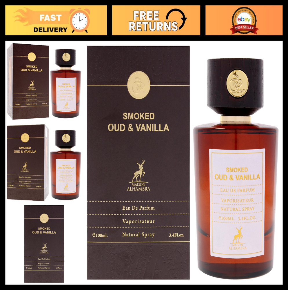Smoked Oud & Vanilla Men’s Fragrance – 3.4 oz EDP Spray, Long-lasting Scent