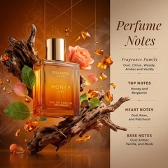 Bellavita Luxury Honey Oud Eau de Parfum | 100 ml 3.4 fl.oz. | Perfume for Me…