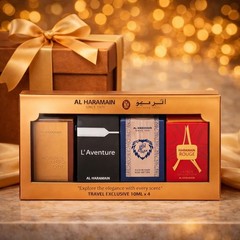 Fragrance Discovery Set for Men & Women – 4x10ml Amber Oud, L’aventure, Azlan Ou