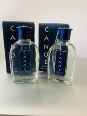 (2) CANOE AFTER SHAVE SPLASH BOTTLES VINTAGE BY DANA FULL AS SHOWN