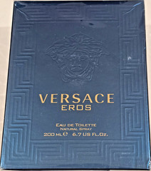 $160 MSRP- Versace Men’s Eros EDT Spray 200 ML, Lot AD2463 – Authentic & Sealed