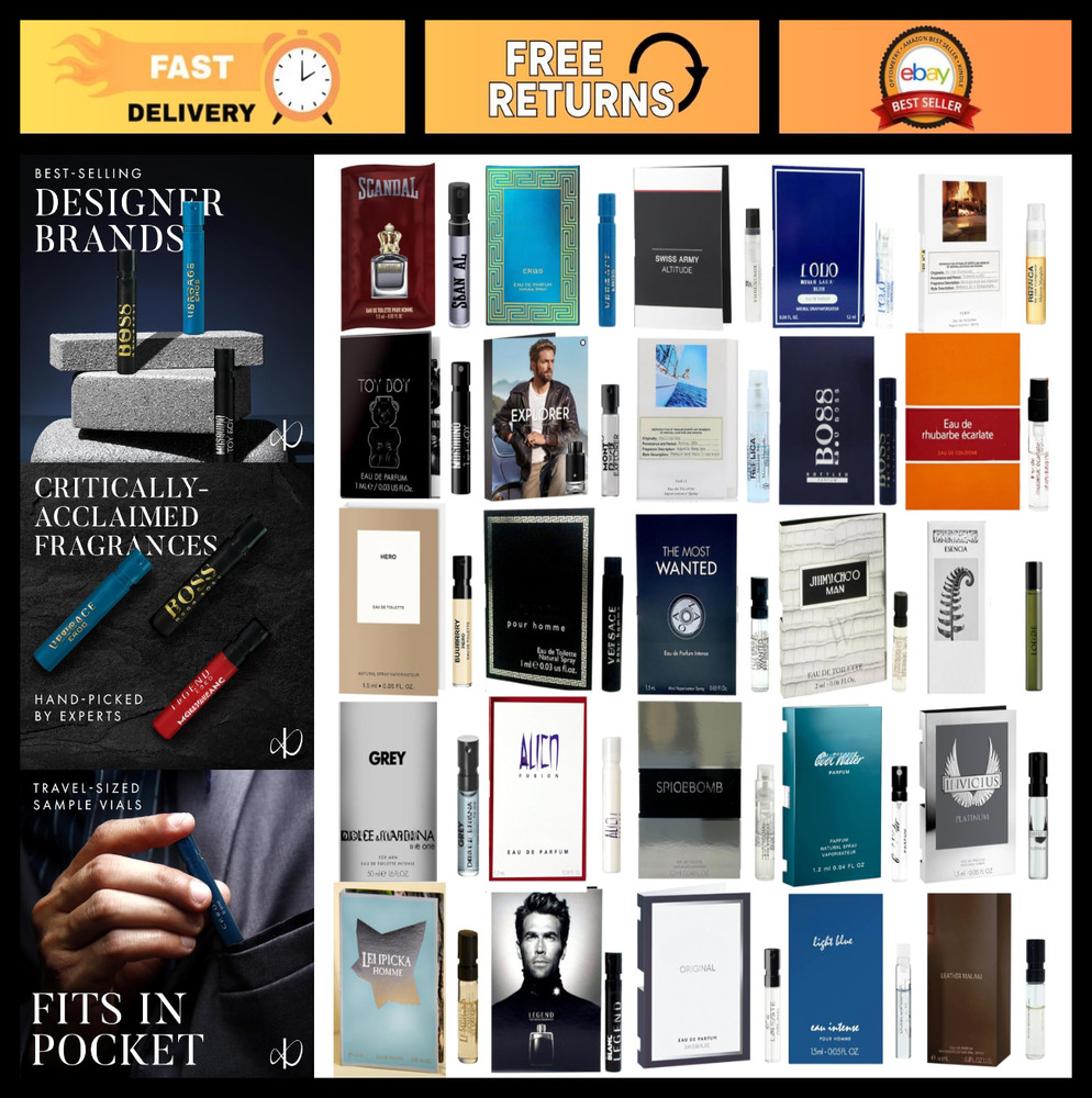 Men’s Cologne Sample Set – 12 Premium Designer Fragrances for Sampling