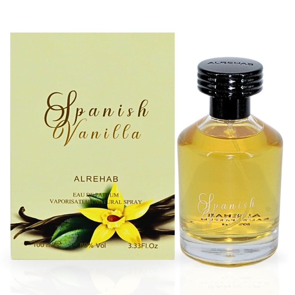 Al Rehab Spanish Vanilla Eau de Parfum Spray for Unisex, 3.33 Fl Oz (100 ml)
