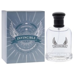 Fragluxe Invincible for Men – 3.3 oz EDT Spray Fl Oz (Pack of 1), Clear