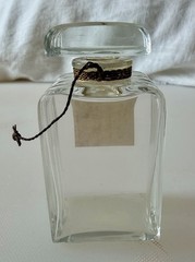 RARE Vtg Paquin Espoir Perfume Bottle France Art Deco Glass Empty Rue de la Paid