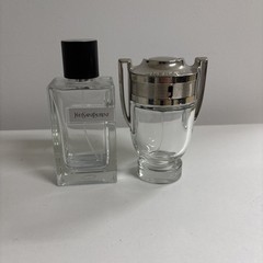 (2) EMPTY Cologne Bottles (YSL 3.3floz, Invictus 3.4 Floz) for Men