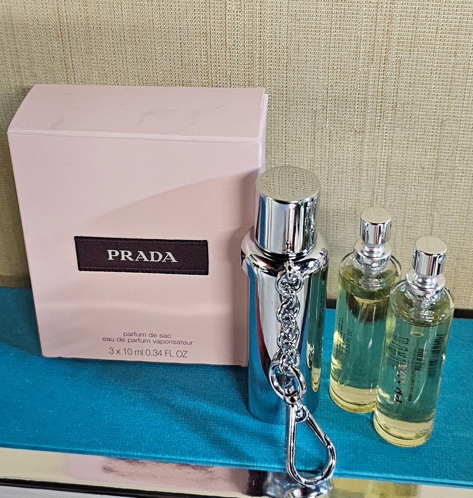 Prada Amber Eau de Parfum Spray 3x 0.34 oz./ 3×10 ml For Women New In Open Box