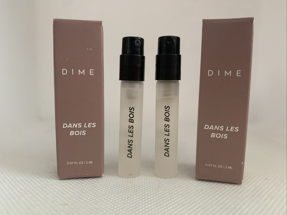 2x DIME DANS LES BOIS Women Perfume Sample Vial Spray 0.07oz / 2ml NEW IN BOX