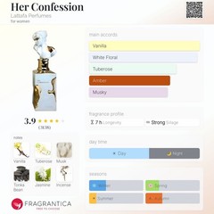 attafa Her Confession Eau de Parfum for Women – Vanilla White Floral Fragrance