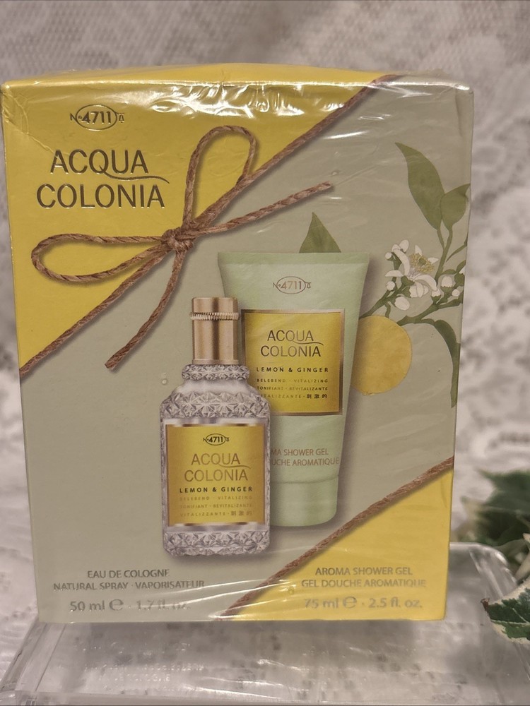 4711 Acqua Colonia LEMON & GINGER 1.7 Oz Cologne Spray Unisex W/Shower Gel BNIB