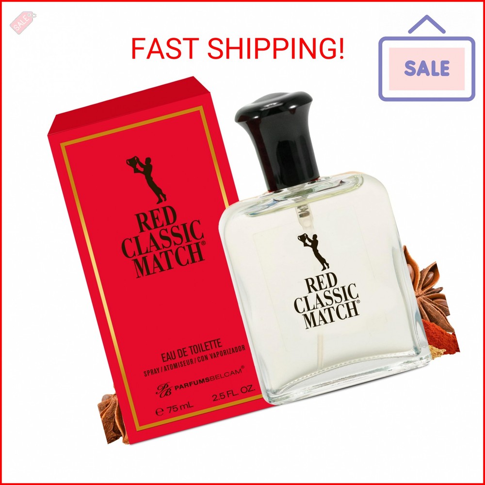 PB ParfumsBelcam Red Classic Match Eau de Toilette – Spicy Woody Amber Fragrance