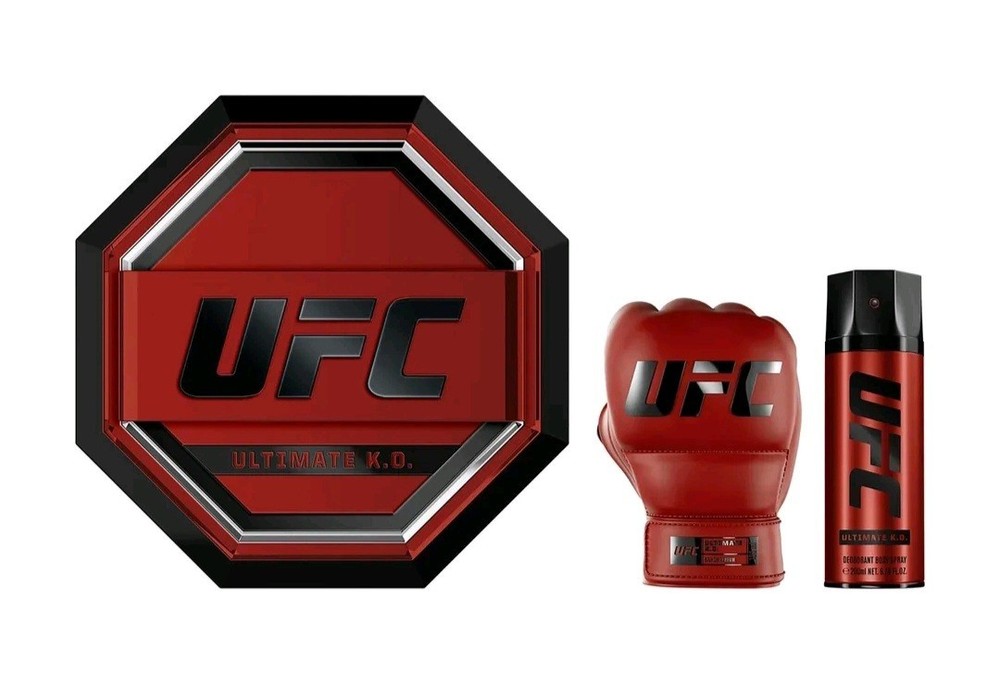 UFC Ultimate K.O. Eau de Parfum Spray 3.4 fl oz & Body Spray 200ml Gift Set