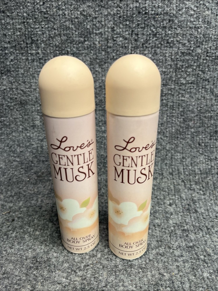 2 Cans Love’s by MEM Gentle Musk All over Body Spray 2.5 oz Vintage 90s