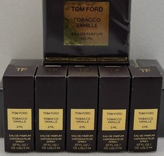 5 X Tom Ford Tobacco Vanille Sample 2 ML Each/ 10 Ml Total/Travel Size/Gift Set.