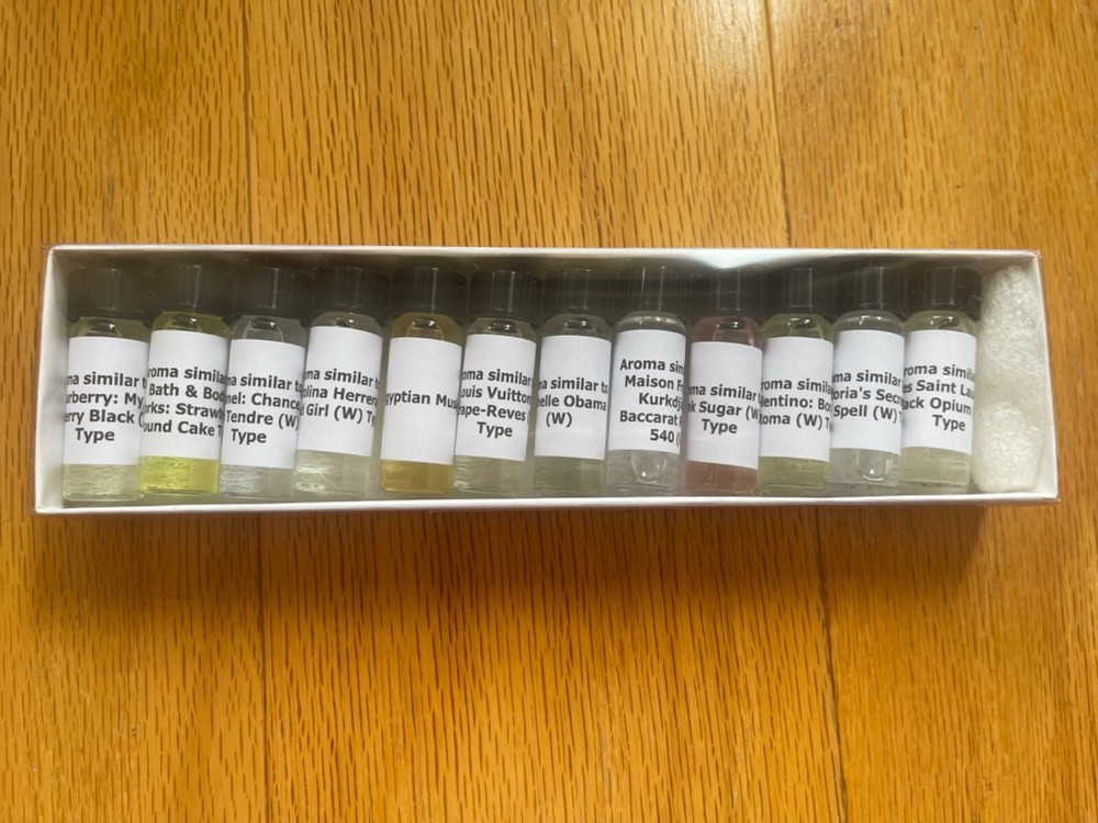 Top Fragrances 12 Perfume Body Oil (Duplication) set WOMEN- 1/8 oz each bottle
