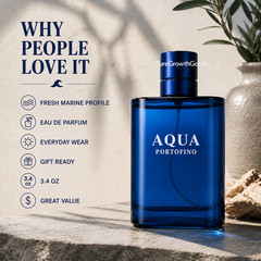 Fresh Aquatic Cologne for Men 3.4 oz EDP Designer Style Aqua Portofino