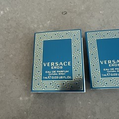 2 Pk Versace EROS Eau De Parfum Spray .03oz Carded Sample | New W/ Fast Ship!