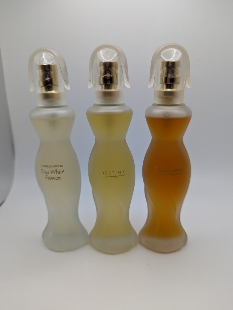 Marilyn Miglin Four White Flowers , Destiny , Pheromone 3×1.4 FL.Oz EDP Trio
