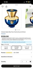 NEW-Versace Dylan Blue Pour Femme Eau de Parfum Spray Regular Size 1.7 fl oz