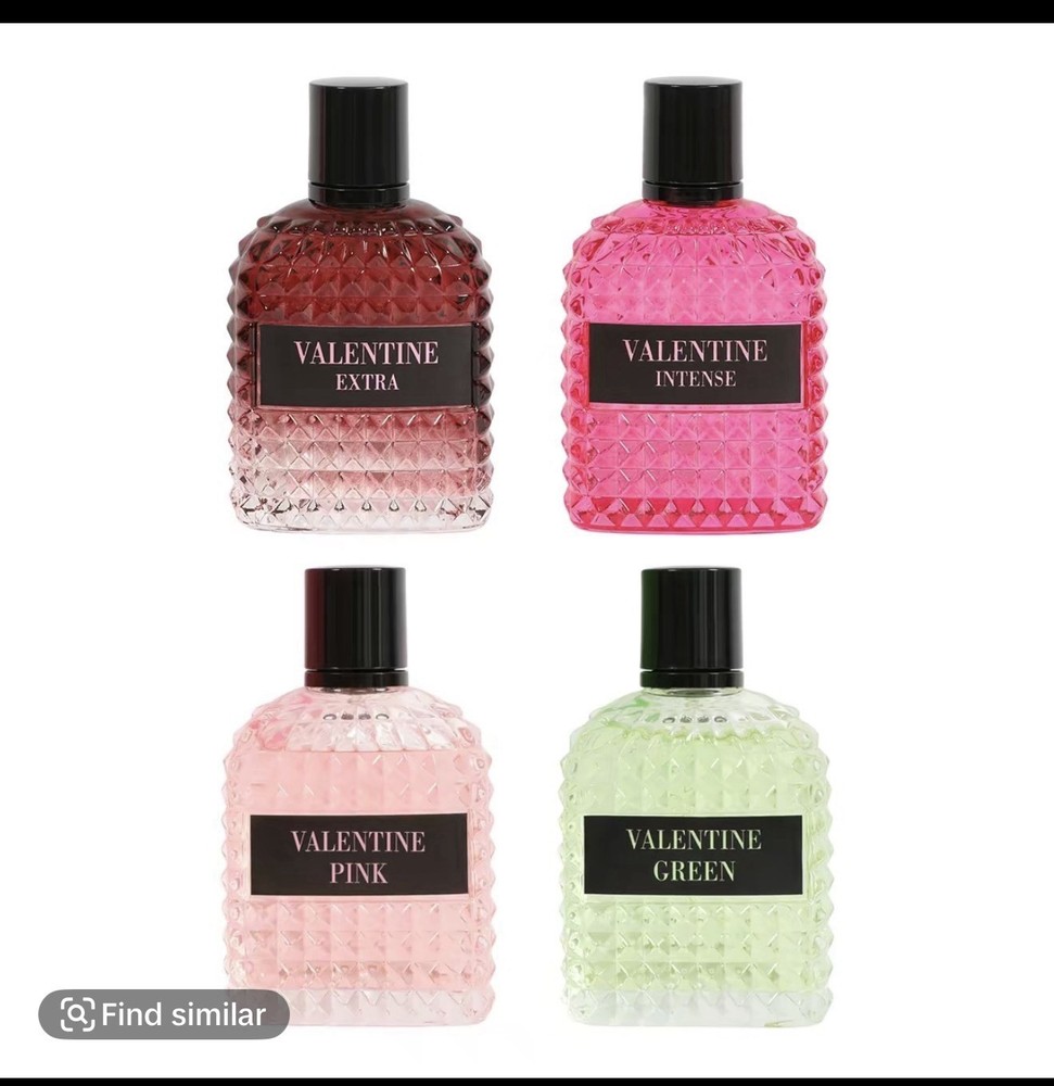 Valentine Extra, Intense, Pink, Green Fragrance Perfume Bottles Collection Set