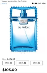 Versace Man Eau Fraiche 3.4 fl oz Eau de Toilette