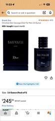 Sauvage Elixir by Christian Dior 3.4 oz Cologne for Men New In Box