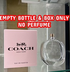 EMPTY BOTTLE & BOX! COACH New York by Coach Perfume Women 3.0 oz edp EMPTY!