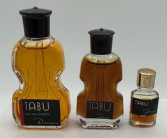 Lot Of 3-Vintage TABU Eau de Cologne By Dana 1/2oz~.25oz & a Rare Micro Mini!