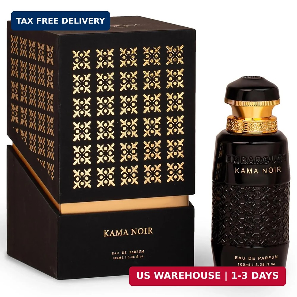 EMBAROUGE Kama Noir Eau de Parfum 100ml Warm Gourmand Woody Fragrance Men Spray