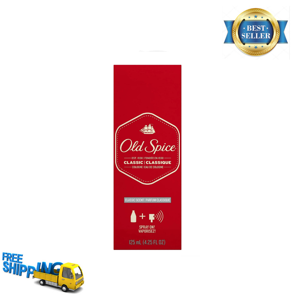 Old Spice Cologne Spray for Men, Eau De Cologne, Classic Scent, 4.25 fl oz, 1PK