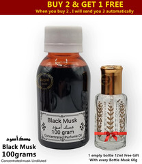 1x Black Musk 100g Concentratedl misk Arabian Thick perfume tahara oil مسك اسود