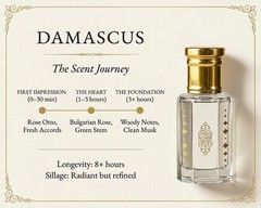 DAMASCUS Rose Attar Oil 20ml Natural Floral Perfume Alcohol Free Clean Musk