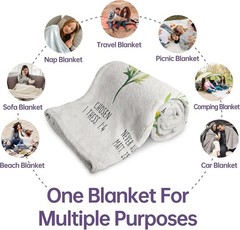 Soft Christian Throw Blanket with Flowers – Birthday Gift