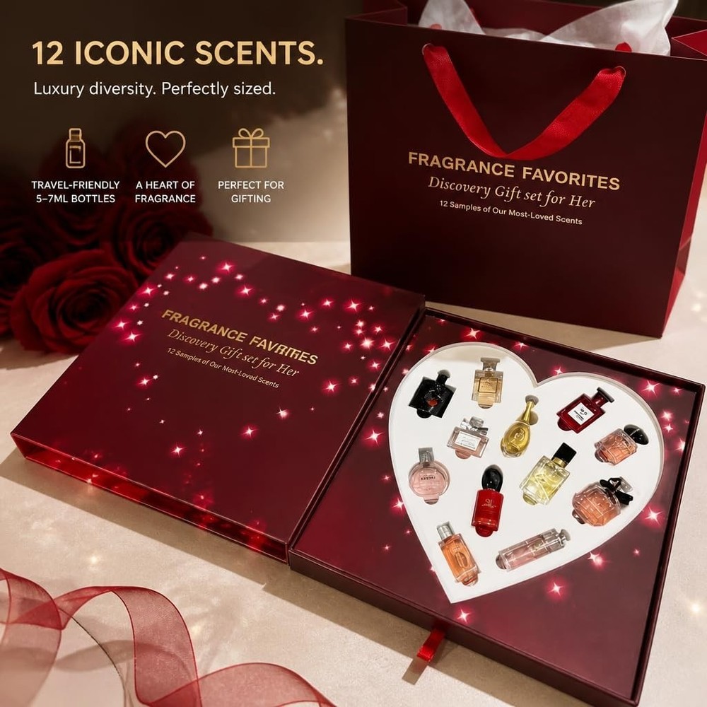 Mini Perfume Gift Set for Women – 12-Piece Floral & Citrus Fragrance
