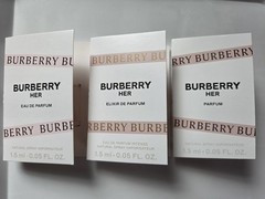3x Burberry Samples HER EDP, HER ELIXIR, & HER PARFUM 0.05fl. oz./ 1.5ml Each