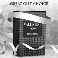 Valentine Nero for Men – Woody Aromatic 3.4 Fl Oz (Pack of 1), black