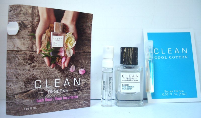 CLEAN Perfume Cool Cotton + White Amber & Cool Cotton + Lush Floral EDP LOT 3