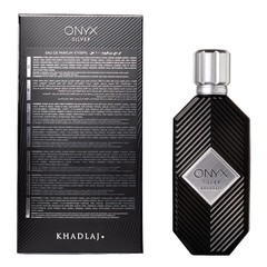 Khadlaj Onyx Silver – Fresh, Spicy, Woody, Amber – Eau 3.4 Fl Oz (Pack of 1)