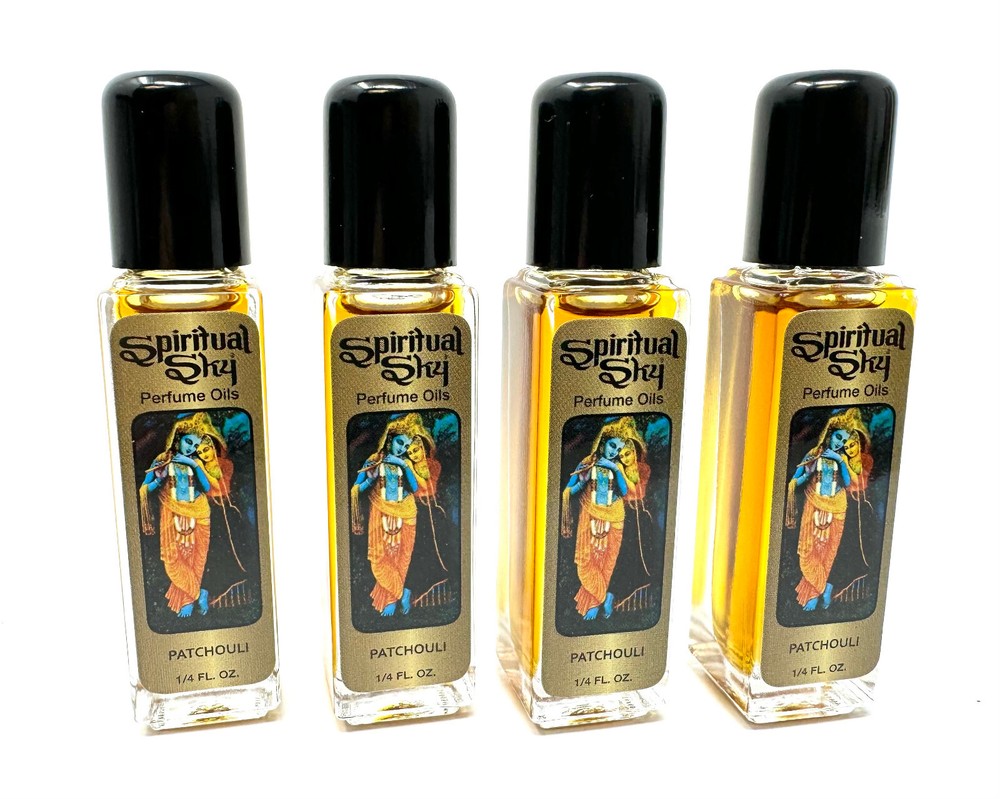 4 Pack: Spiritual Sky Oil: PATCHOULI Scented Oil (60’s Hippy Perfume Patchouly)
