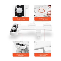 Bidet Attachment for Toilet, Non-Electric Bidet Toilet Seat Attachment – Dual Re