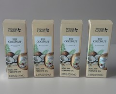 4x FIJI Coconut Roll-On Perfume Oil 0.33 oz Each – Personal Care – NEW Release