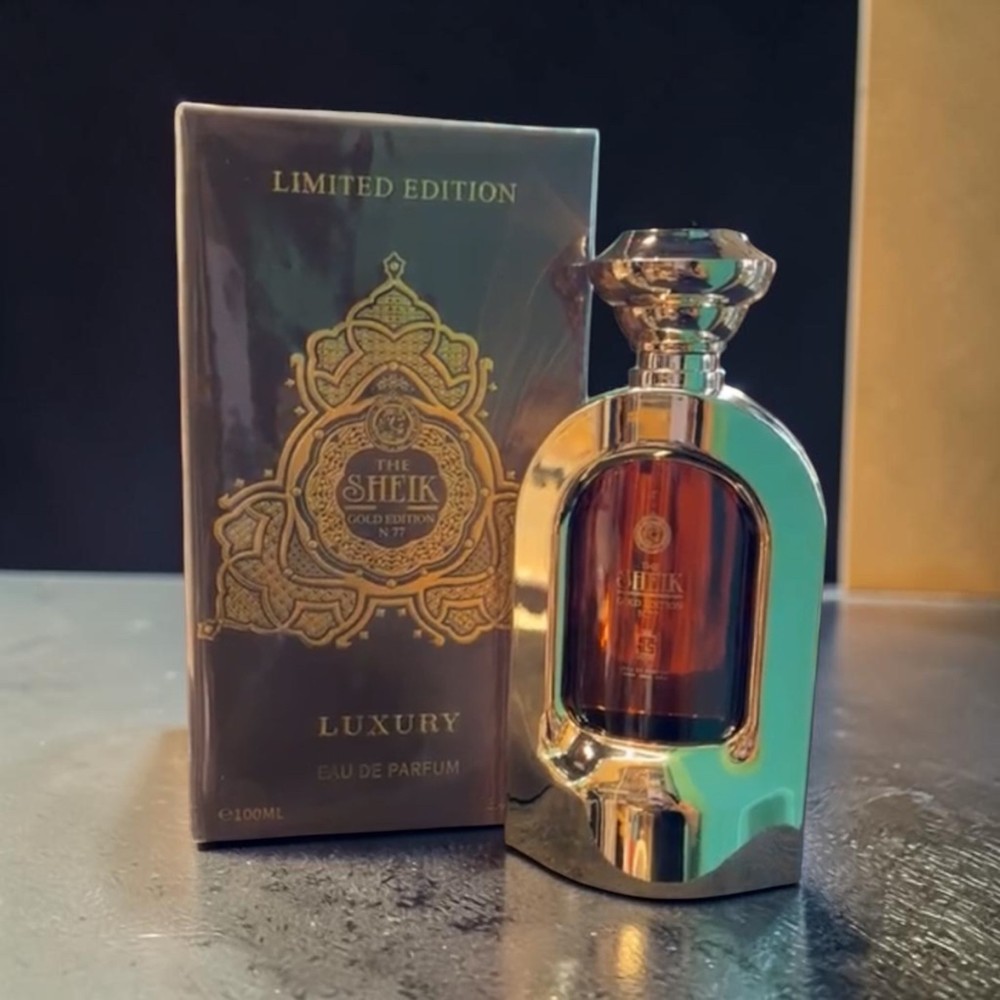 Khalis The Sheik N.77 Luxury Gold Edition Cologne for Men 3.4 Oz