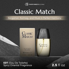 PB ParfumsBelcam Classic Match Eau de Toilette 2.5 Ounce (Pack of 1), Clear