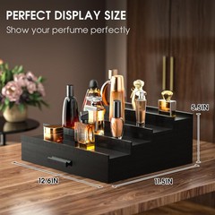 Sephyroth Cologne Organizer for Men 4 Tier of Elevated Display Black