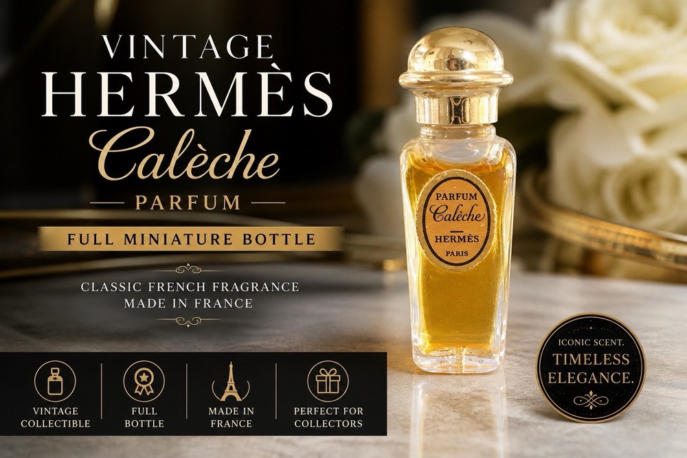 Vintage Hermes Caleche Parfum Micro Mini Bottle Full Splash France Classic